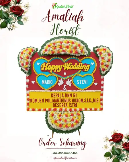 Papan Bunga Pernikahan Karangbenda